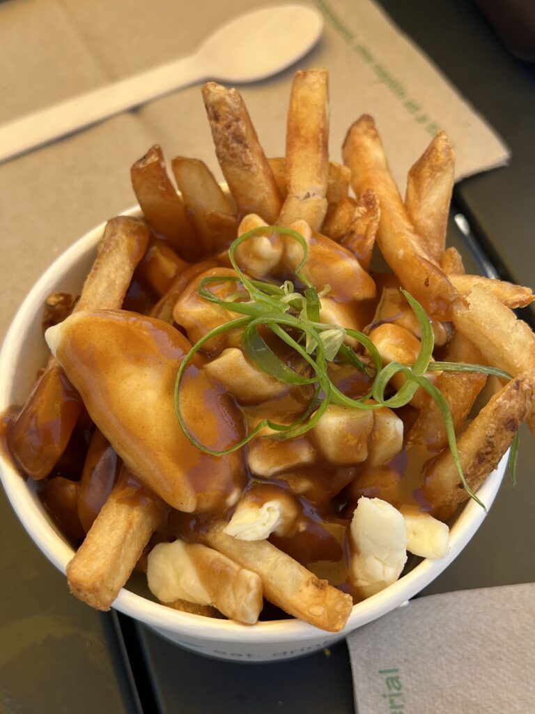 closeup of poutine