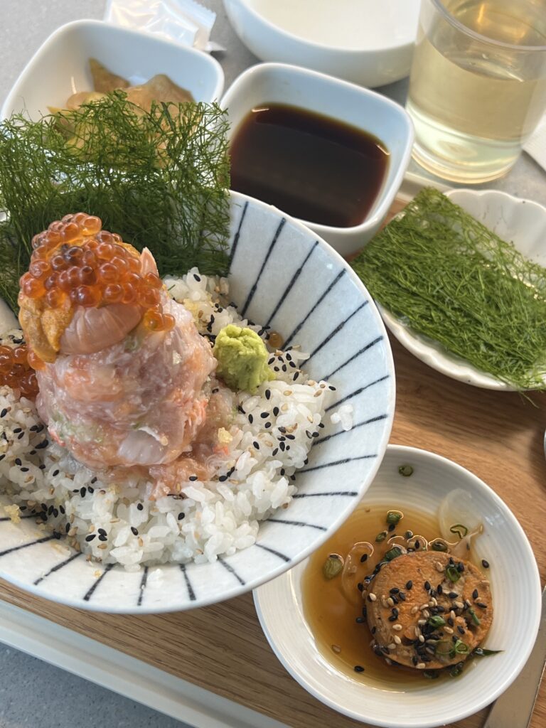 seafood assortment rice bowl