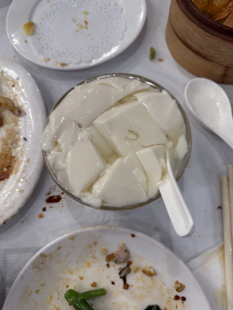 chinese silken tofu pudding in bowl