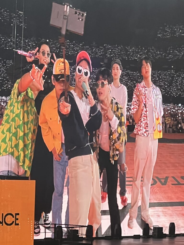 picture of the bts members at concert