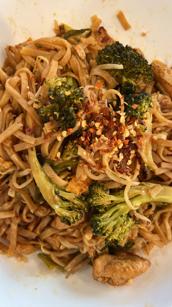 close up of pad thai